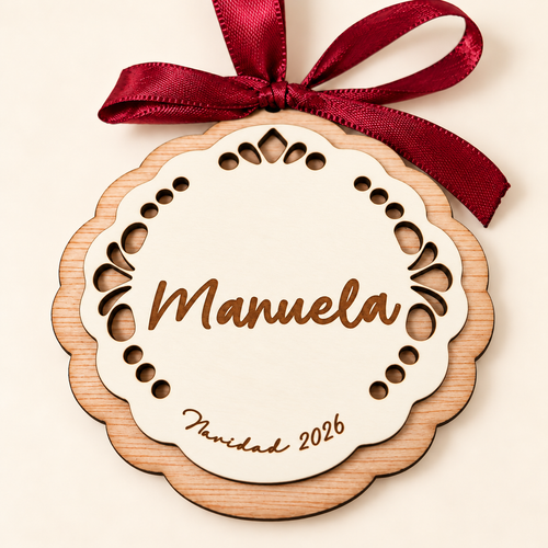 Adorno navideño personalizado encaje