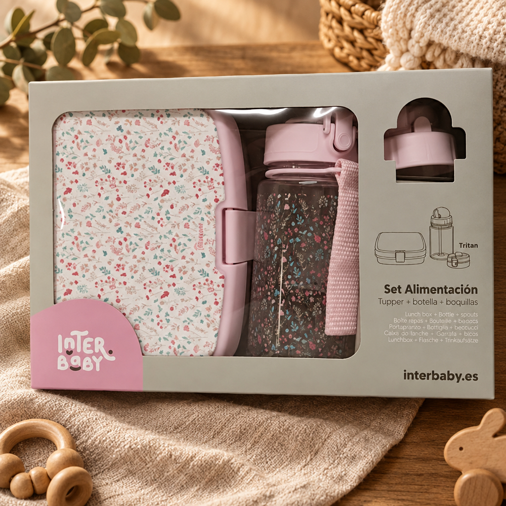 Set alimentacion Tupper+Botella - Floral