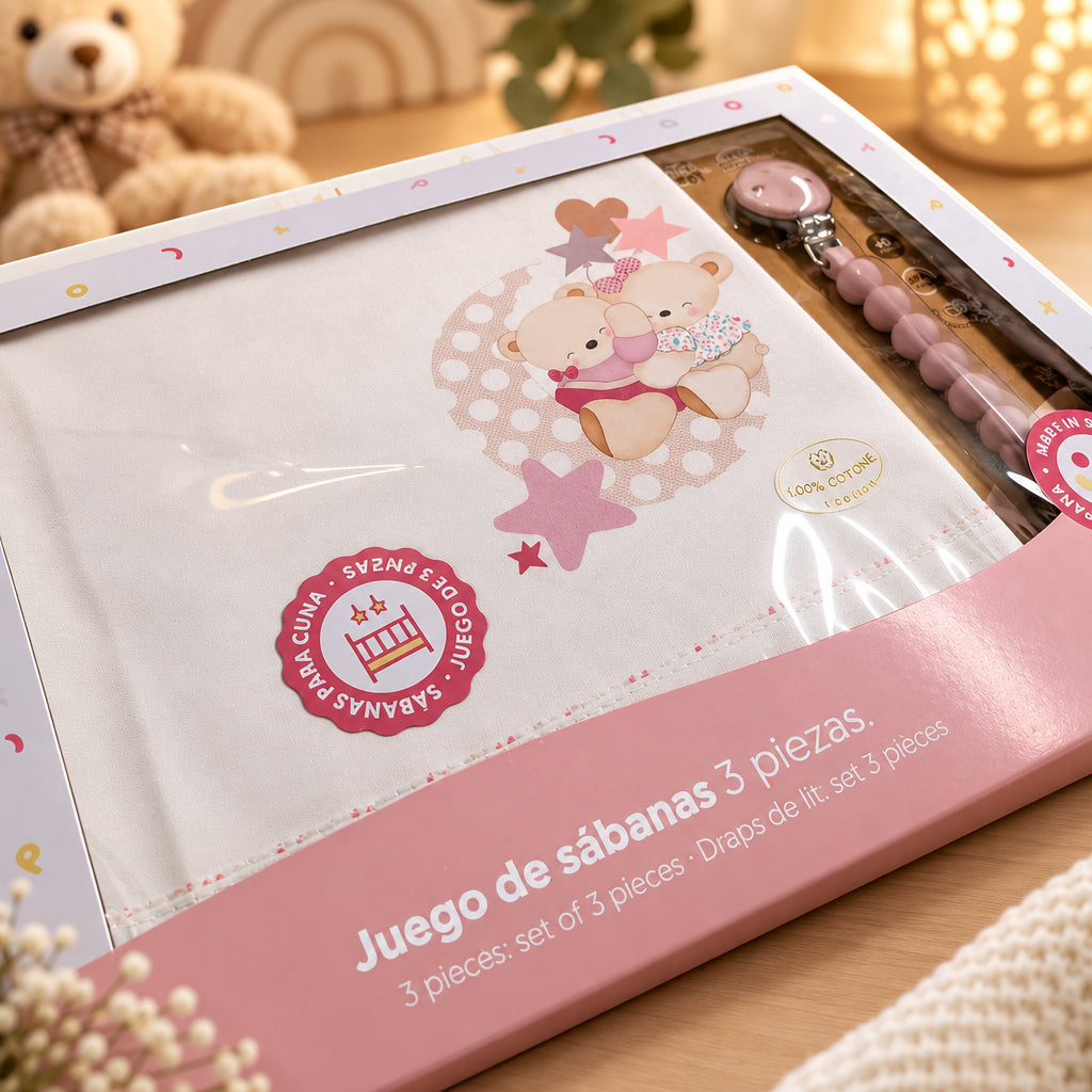 Juego de sabanas cuna algodón - Flora