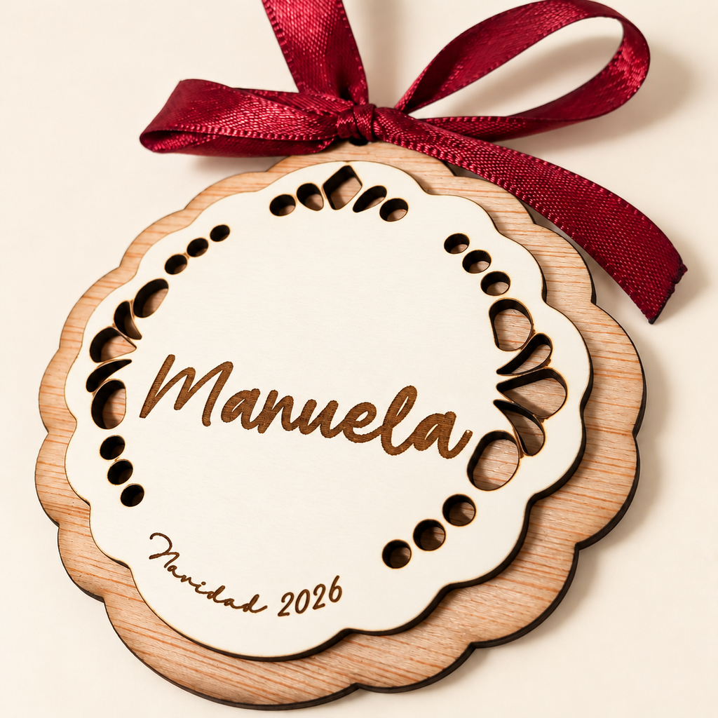 Adorno navideño personalizado encaje