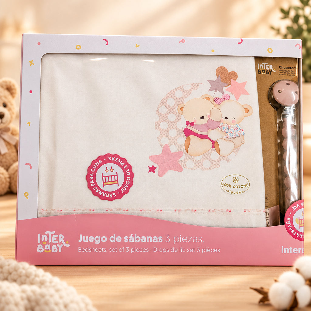 Juego de sabanas cuna algodón - Flora