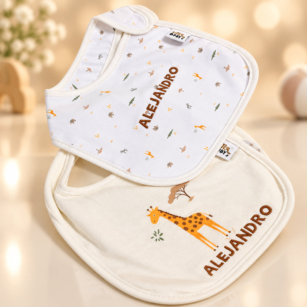 Set de 2 Baberos de bambu - Safari