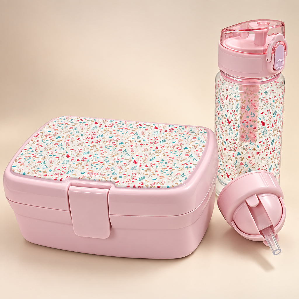 Set alimentacion Tupper+Botella - Floral