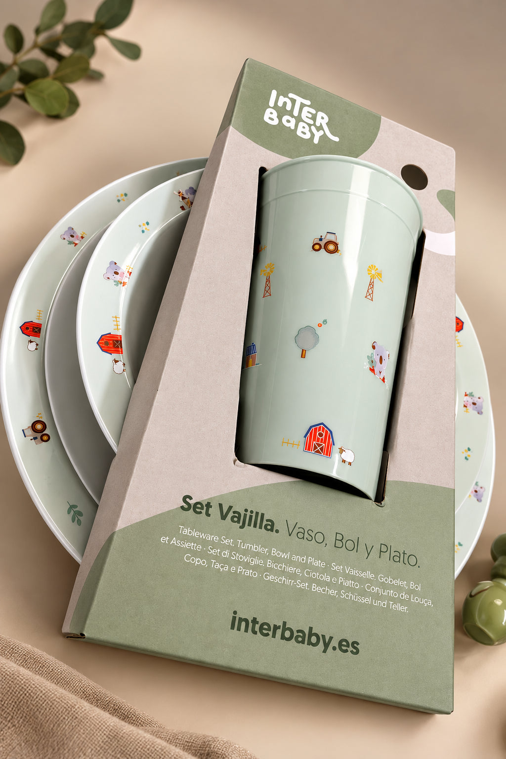 Set de vajilla y cubiertos - Granja