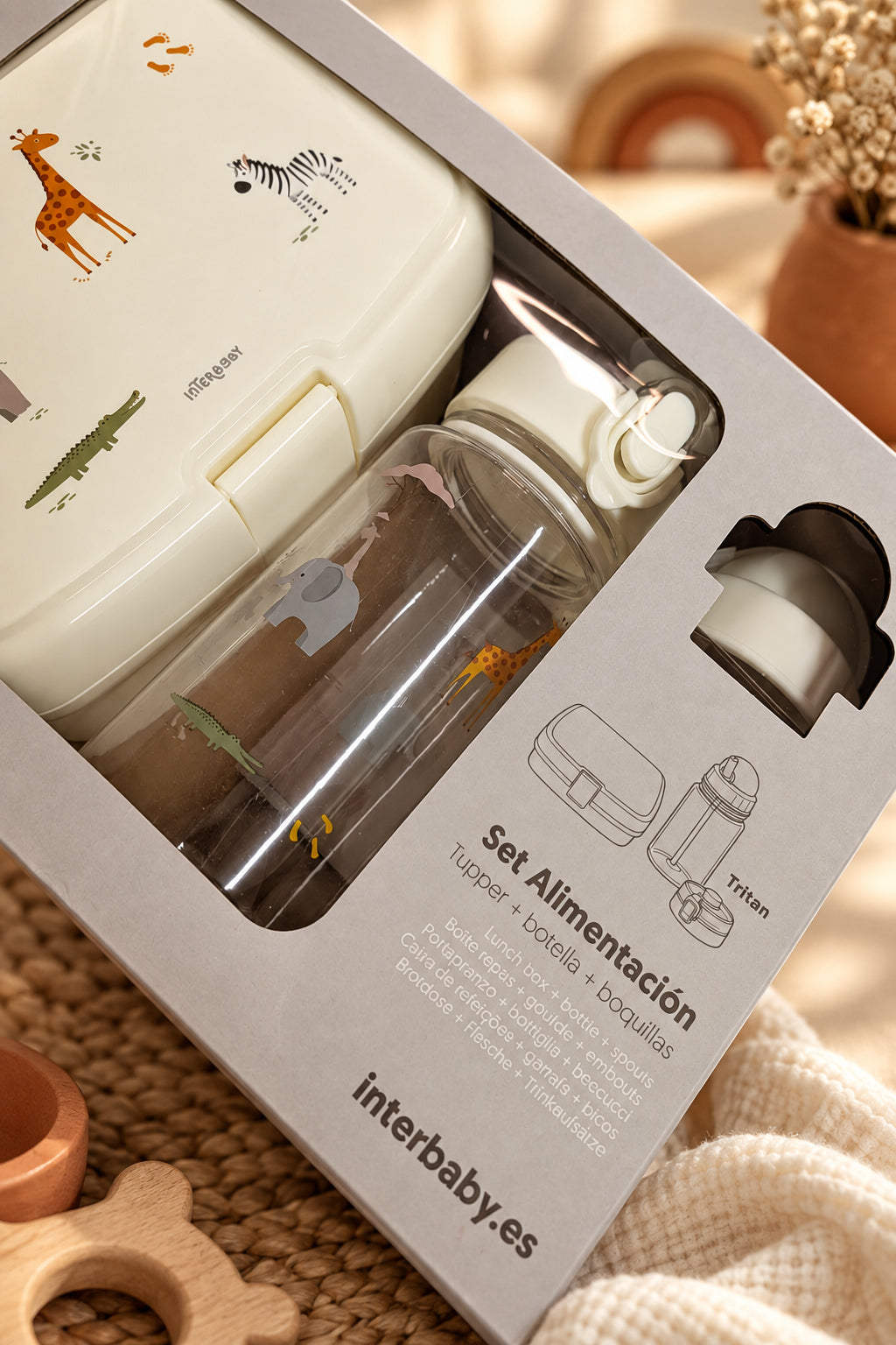 Set alimentacion Tupper+Botella - Floral