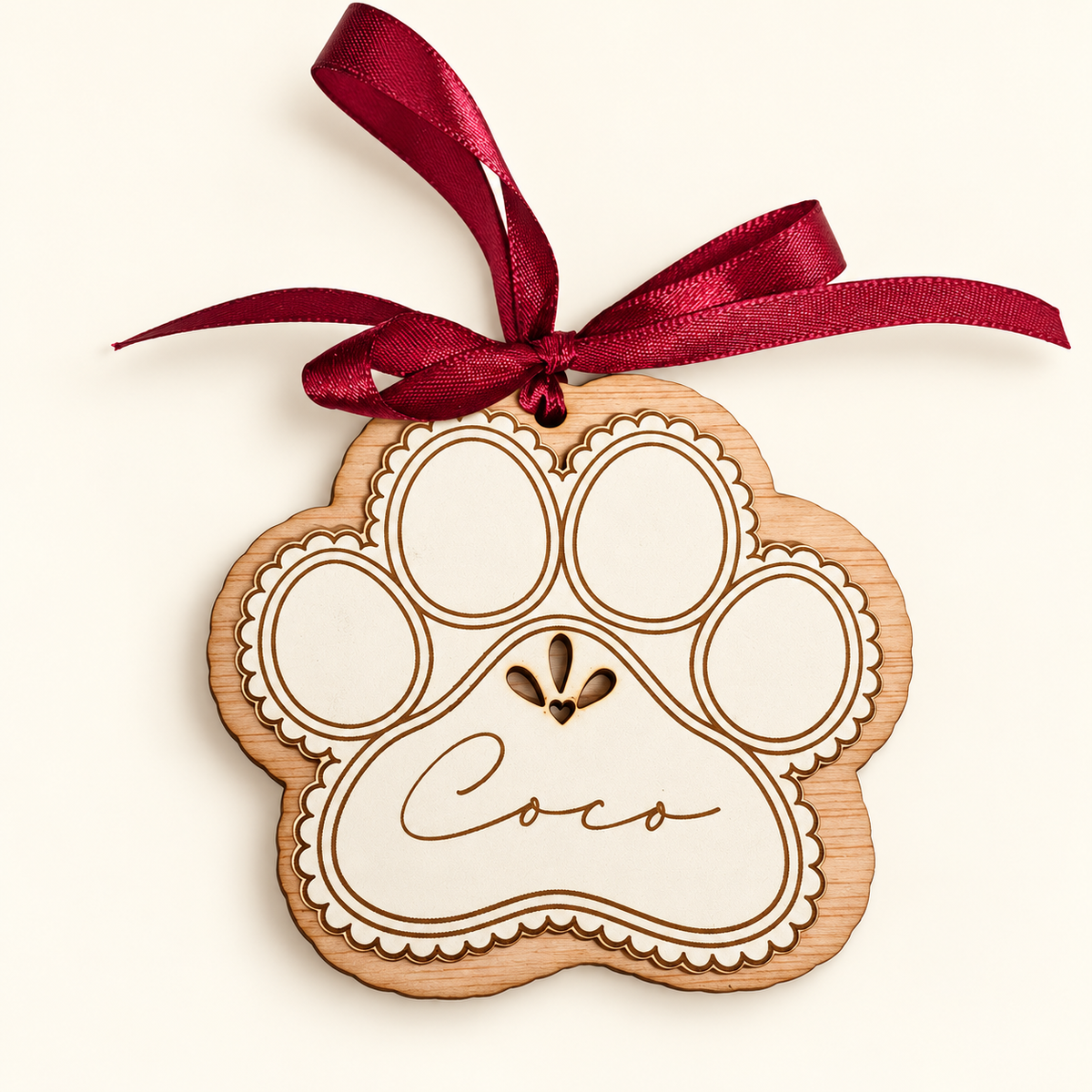 Adorno perro o gato personalizado de madera