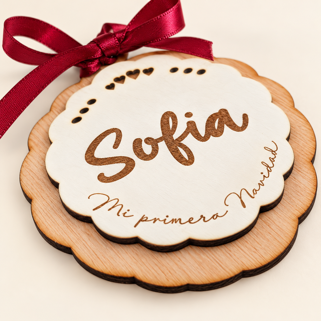 Adorno navideño personalizado modelo corazon