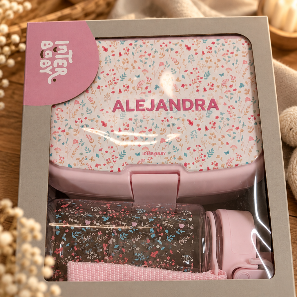 Set alimentacion Tupper+Botella - Floral