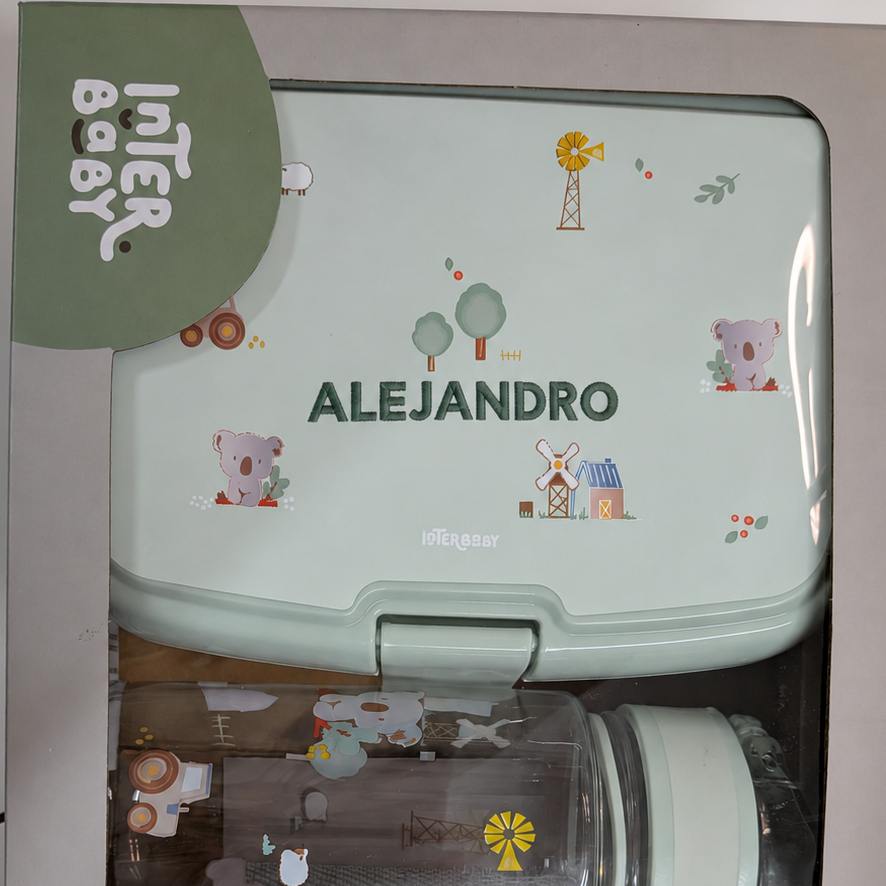 Set alimentacion Tupper+Botella - Granja