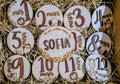 Placas Mensuales Bebé Personalizadas de Madera. Modelo globo. Modelo Safari
