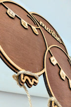 Placa de Nacimiento Personalizada para Bebé de Madera. Modelo globo