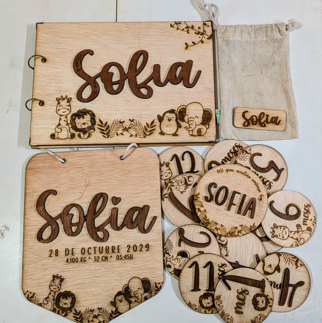 Pack Nacimiento Personalizado para Bebé | Álbum, Placas y Natalicio