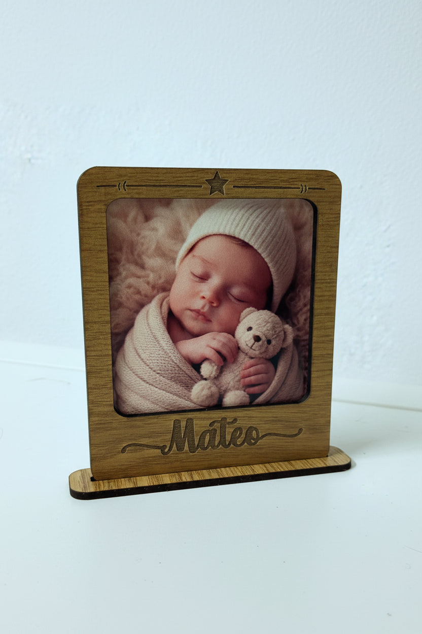 Marco peana estrella personalizado con foto – Detalles para invitados de boda, bautizo o comunión (Copia)