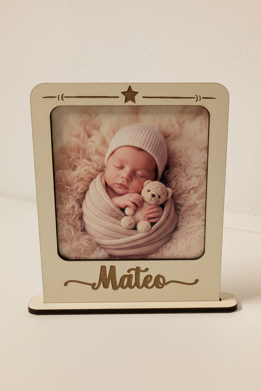 Marco peana estrella personalizado con foto – Detalles para invitados de boda, bautizo o comunión (Copia)