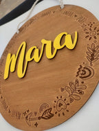 Placa de nacimiento para bebé Natalicio personalizado de madera |
