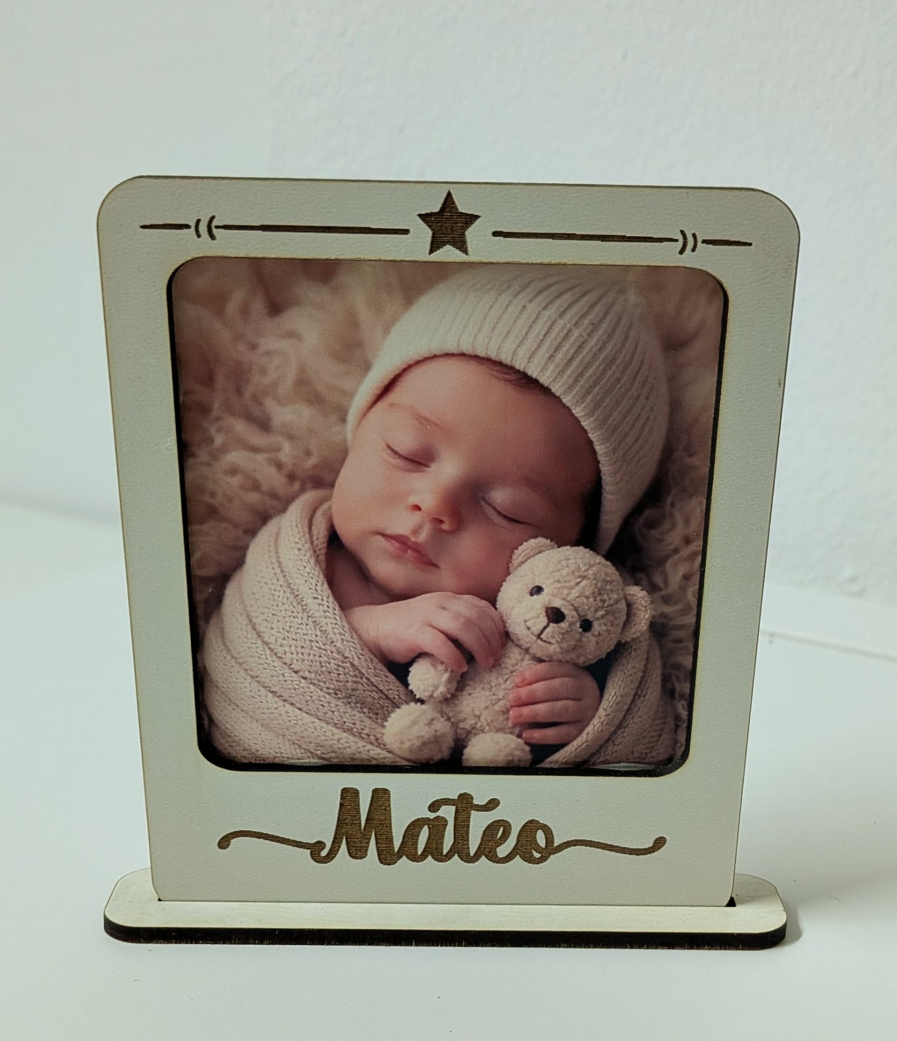 Marco peana estrella personalizado con foto – Detalles para invitados de boda, bautizo o comunión (Copia)