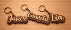 Llavero personalizado con nombre en madera. Regalo para invitados boda, bautizo o comunión
