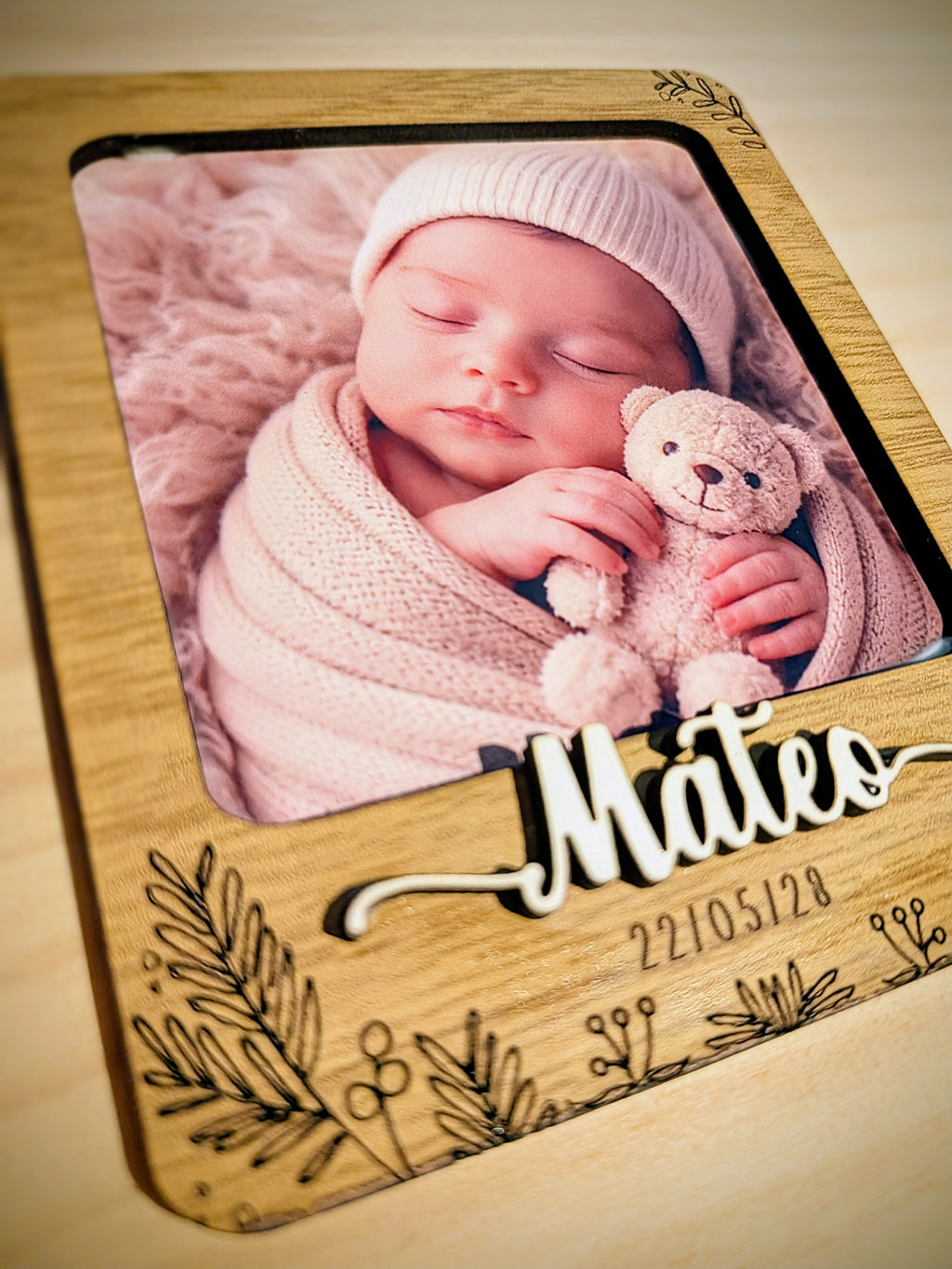 Marco imán primavera personalizado con foto – Detalles para invitados de boda, bautizo o comunión