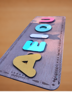 Puzzle de nombre personalizado en madera | Letras de colores para niños