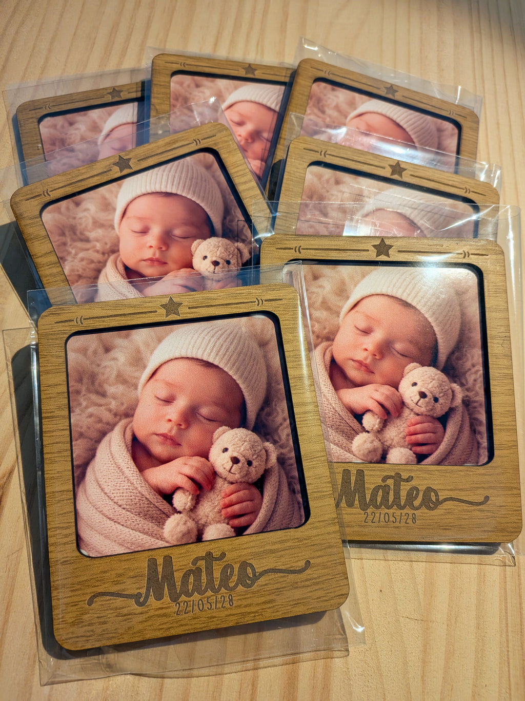 Marco imán estrella personalizado con foto – Detalles para invitados de boda, bautizo o comunión